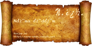 Néma Ádám névjegykártya