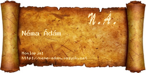 Néma Ádám névjegykártya